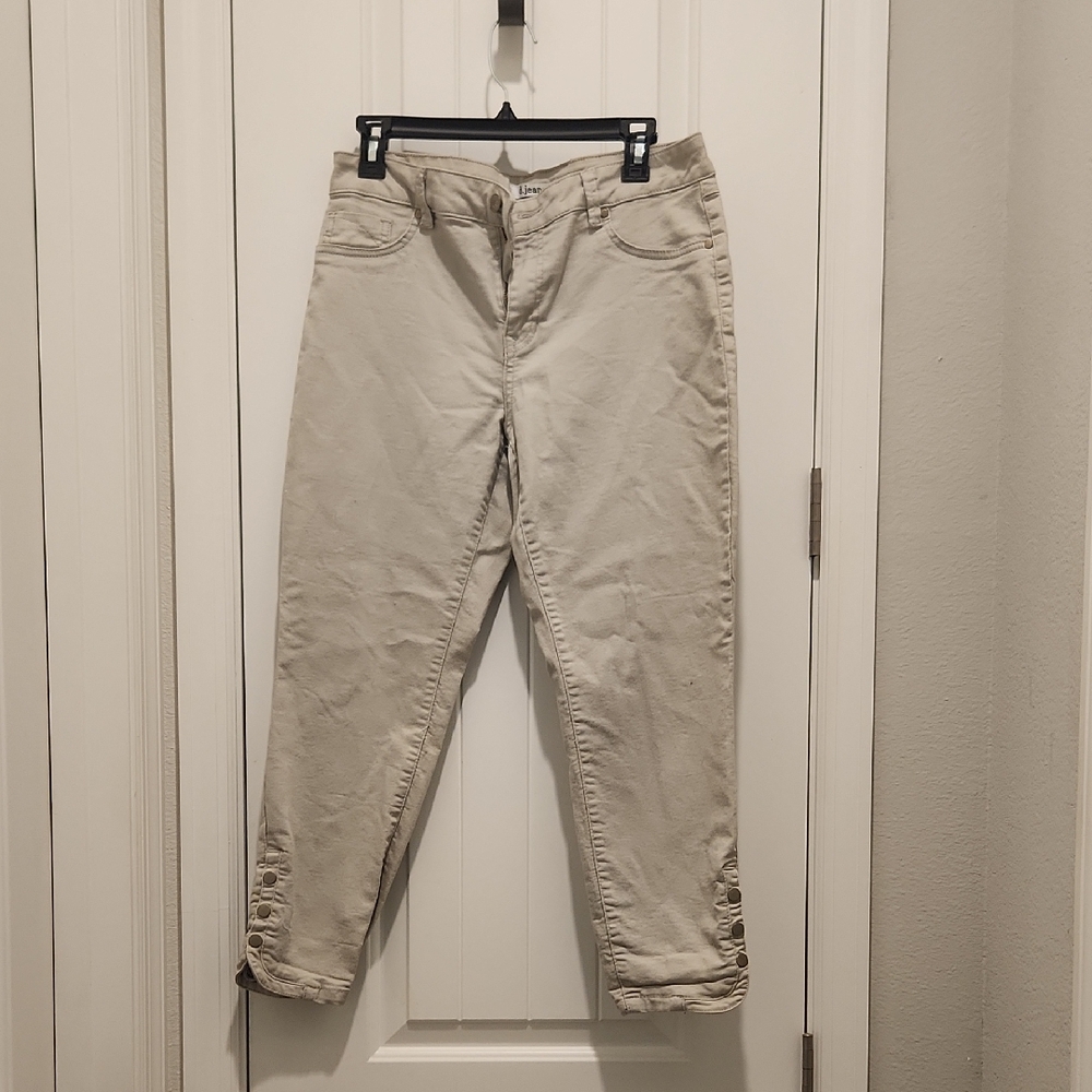 d. jeans Light Beige Pants with Ankle Buttons